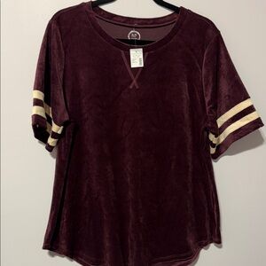 MAURICES | NWT 24/7 Velvet Sleeve Baseball Tee size 1X